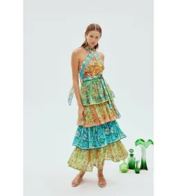 Alemais Dreamer Halter Midi Dress Multi Size 12 for rent on The Volte - image 1