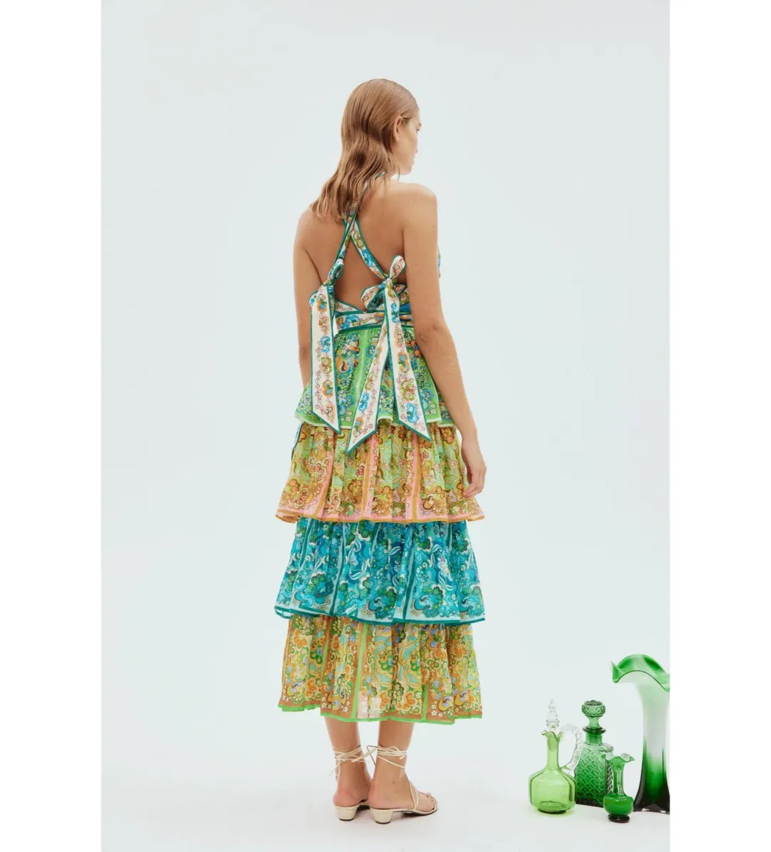 Alemais Dreamer Halter Midi Dress Multi Size 12 for rent on The Volte - main image