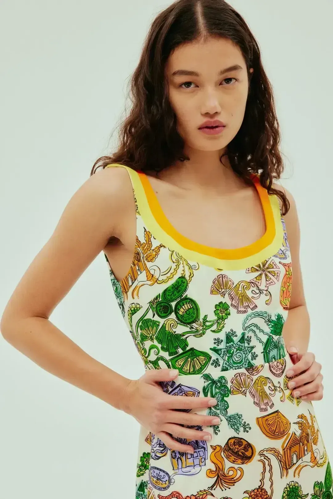 Alemias Fiesta Mini Dress Print Size 12 for rent on The Volte - main image