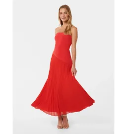 Forever New Capri Strapless Pleated Dress Red Size AU 6 for rent on The Volte - image 2