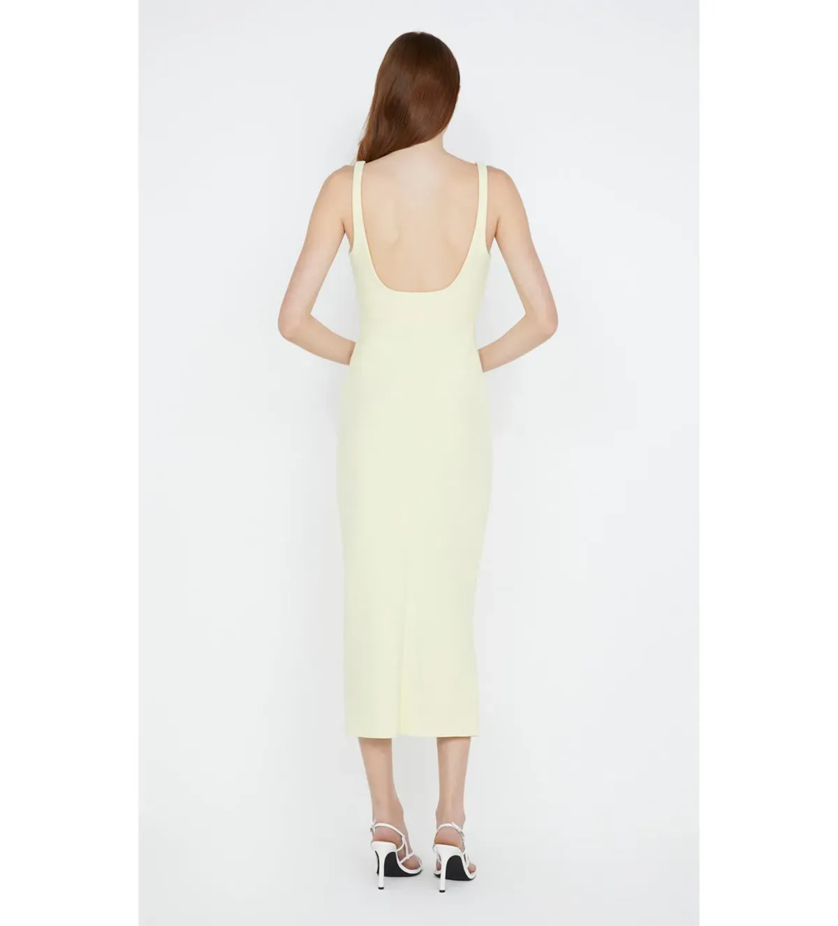 Bec & Bridge Karina Tuck Midi Dress Lemon Size 12 - Image 2