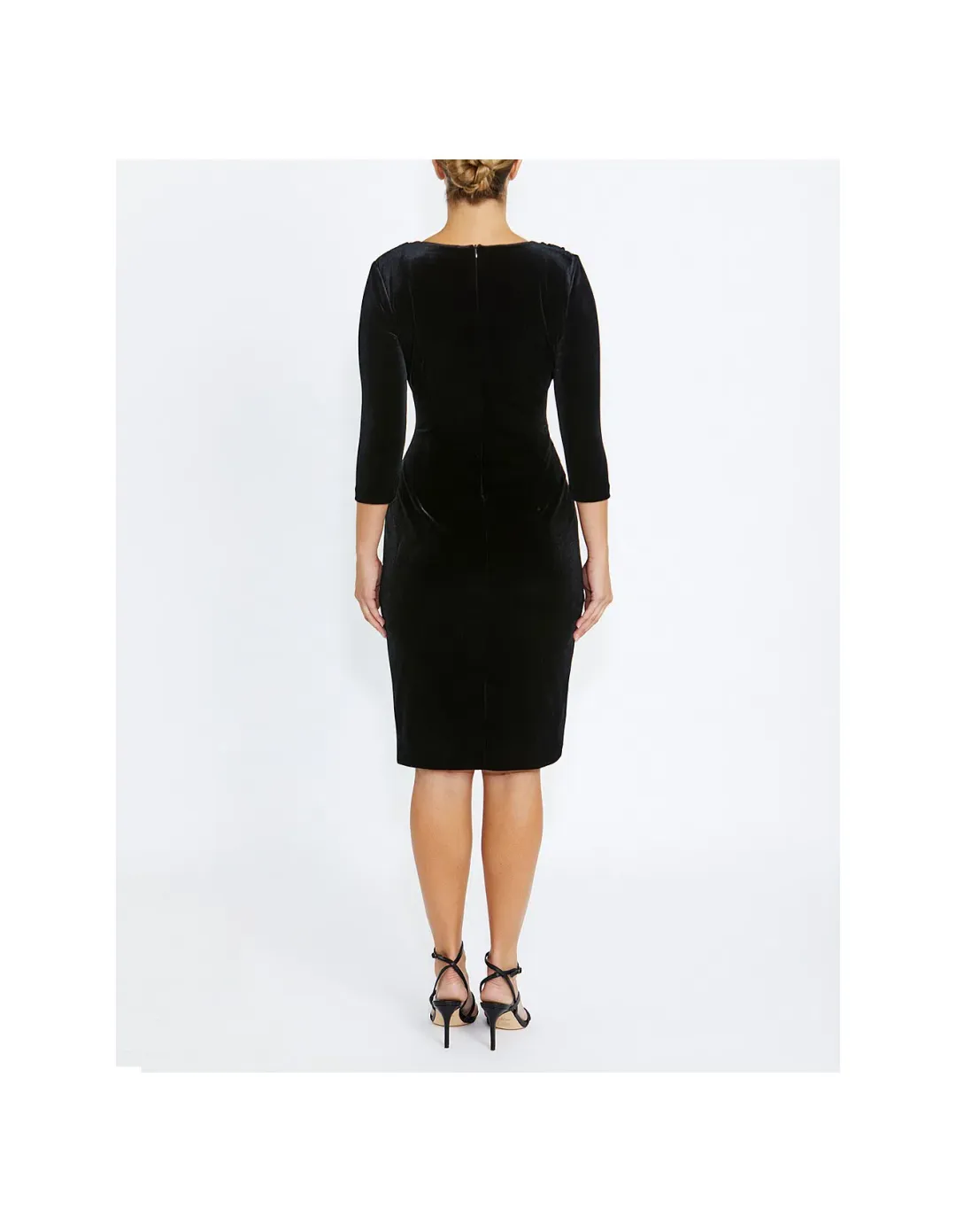 Anthea Crawford Capitol Velour Knee-Length Dress Black Size AU 14 for rent on The Volte - main image