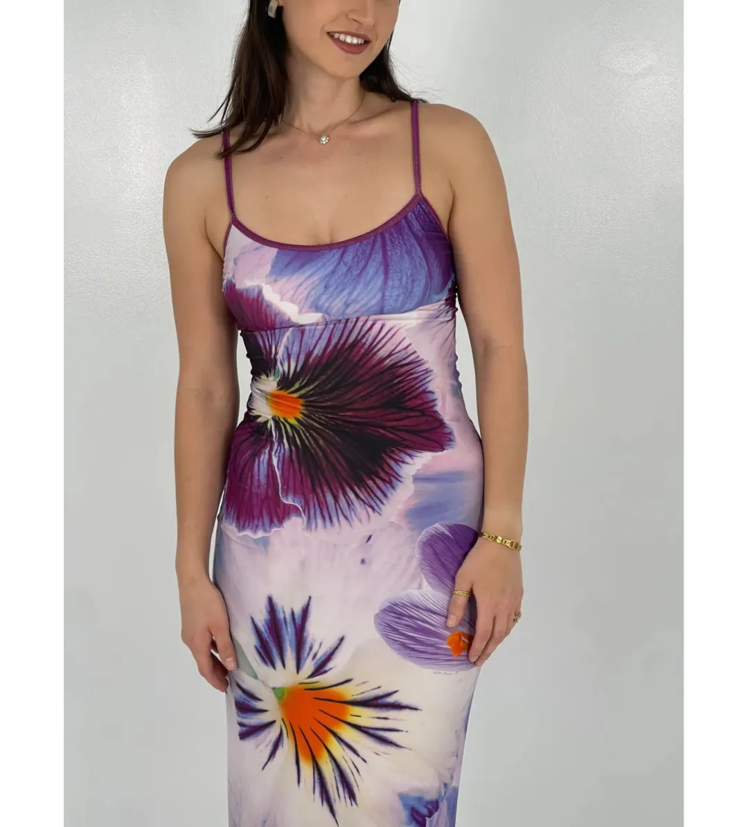 With Harper Lu Slip Maxi Dress Indigo Blossom Size S/AU 8 for rent on The Volte - main image
