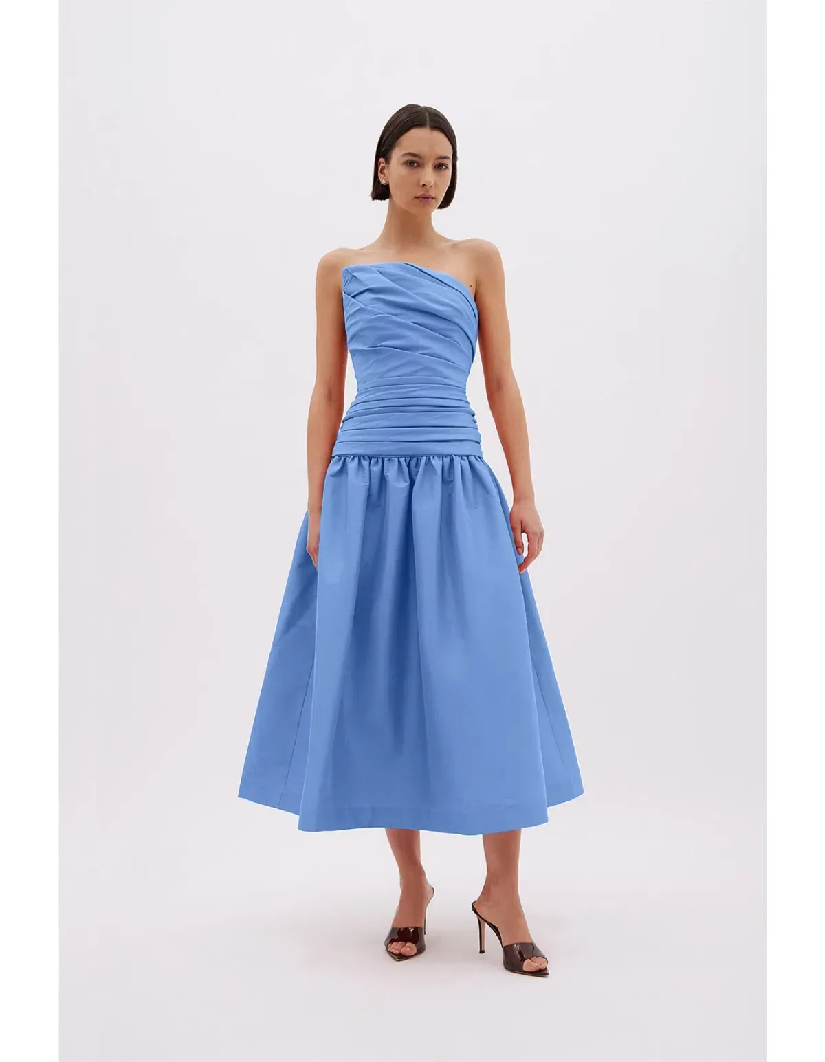 Rachel Gilbert Banks Midi Dress Blue Size 12 for rent on The Volte - main image