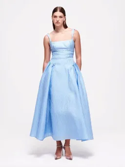 Rachel Gilbert Sophy Strap Midi Dress Blue Size 12 for rent on The Volte - image 1