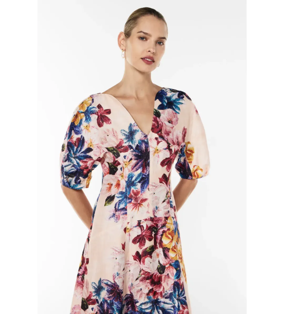 Manning Cartell Scattered Flowers Midi Dress Floral Size 14 for rent on The Volte - main image