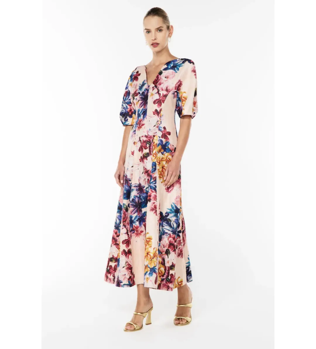 Manning Cartell Scattered Flowers Midi Dress Floral Size 14 for rent on The Volte - main image