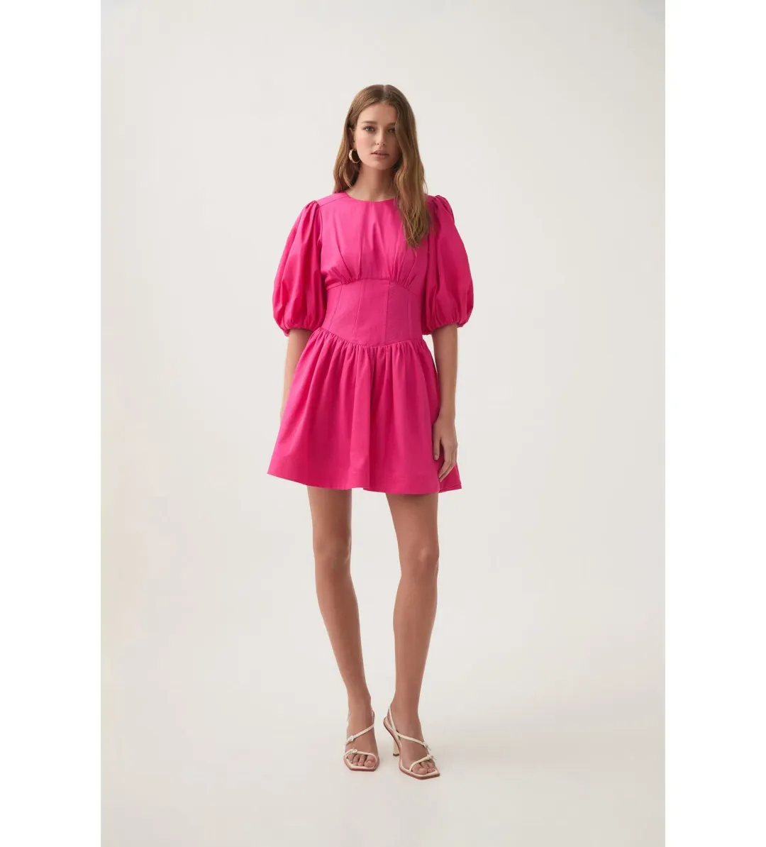 Aje Billie Corded Mini Dress Azalea Pink Size 14 for rent on The Volte - main image