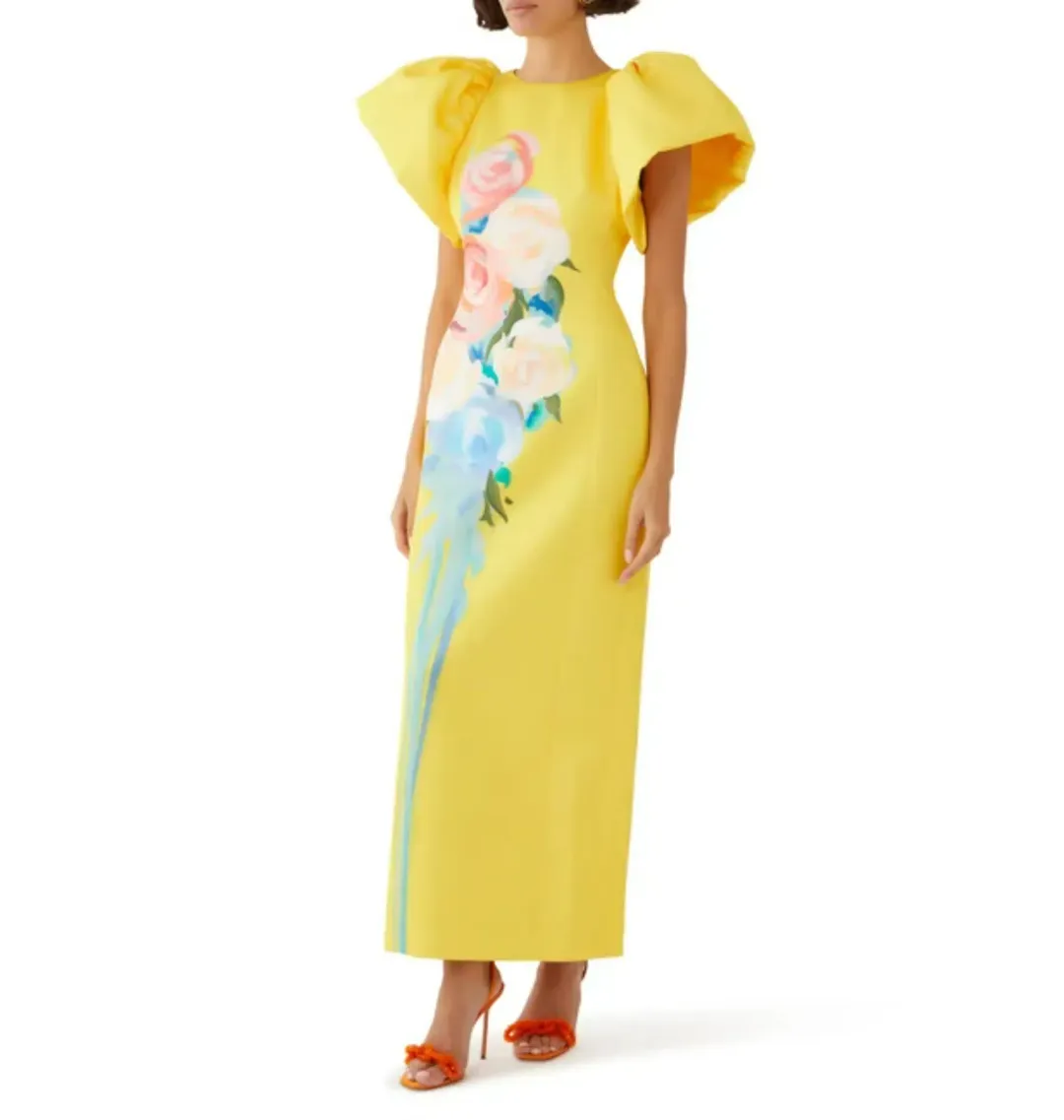 Leo Lin Lucinda Maxi Dress Bouquet Print Size 16 for rent on The Volte - main image