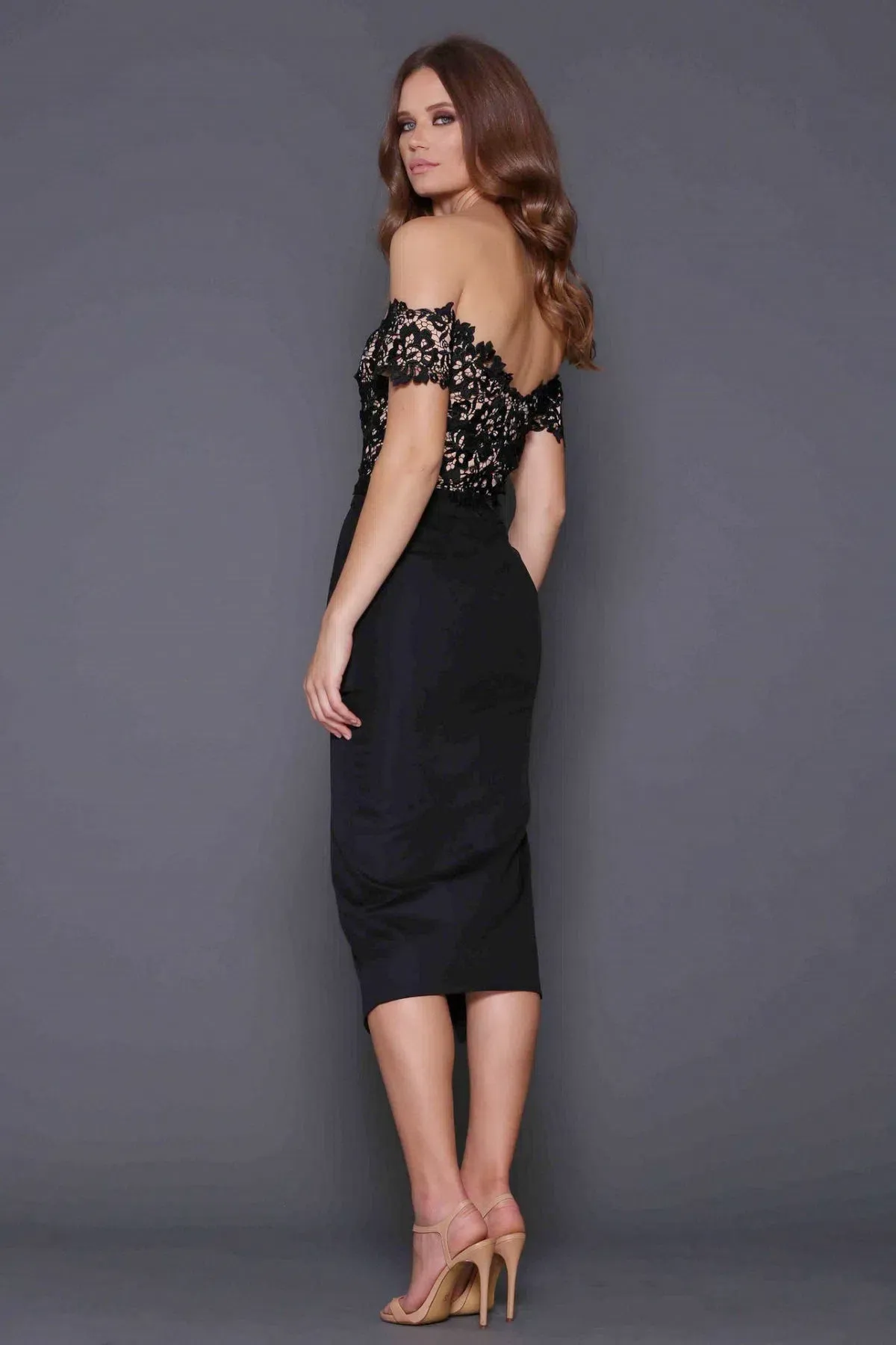 Elle Zeitoune Tango Dress Midi Black Size AU 6 - Image 2