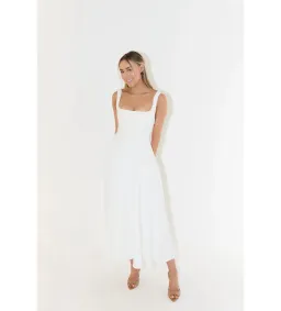Odd Muse The Ultimate Muse High Waist Square Neck Midi Dress White Size M/AU 10 for rent on The Volte - image 2