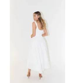 Odd Muse The Ultimate Muse High Waist Square Neck Midi Dress White Size M/AU 10 for rent on The Volte - image 3