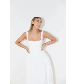 Odd Muse The Ultimate Muse High Waist Square Neck Midi Dress White Size M/AU 10 for rent on The Volte - image 4
