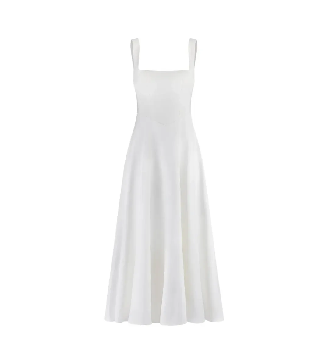 Odd Muse The Ultimate Muse High Waist Square Neck Midi Dress White Size M/AU 10 for rent on The Volte - main image