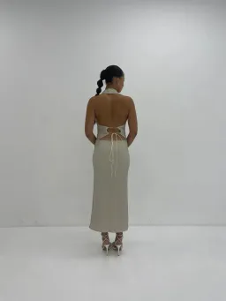 Deconduarte Astor Maxi Dress in Silver Size XS/AU6 for rent on The Volte - image 3