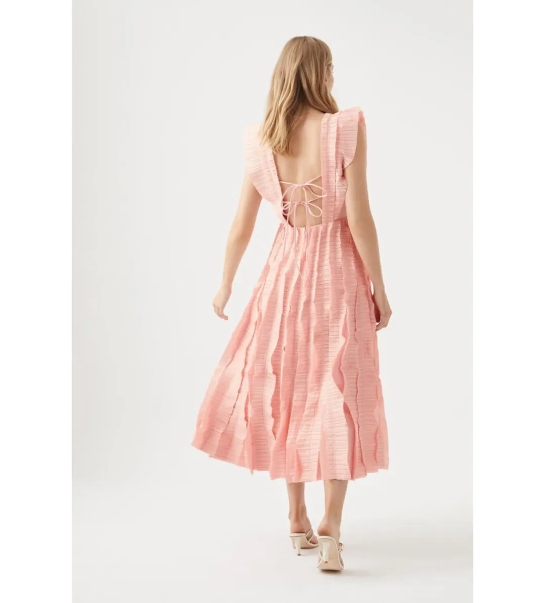 Aje Hybrid Midi Dress in Rose Pink Size 10 for rent on The Volte - main image
