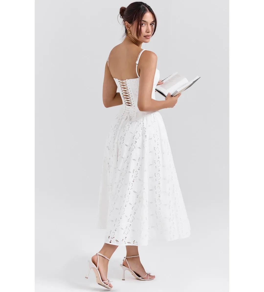 House of CB Francine Maxi Skirt & Lorina Corset Set White Size M/10-12 for rent on The Volte - main image