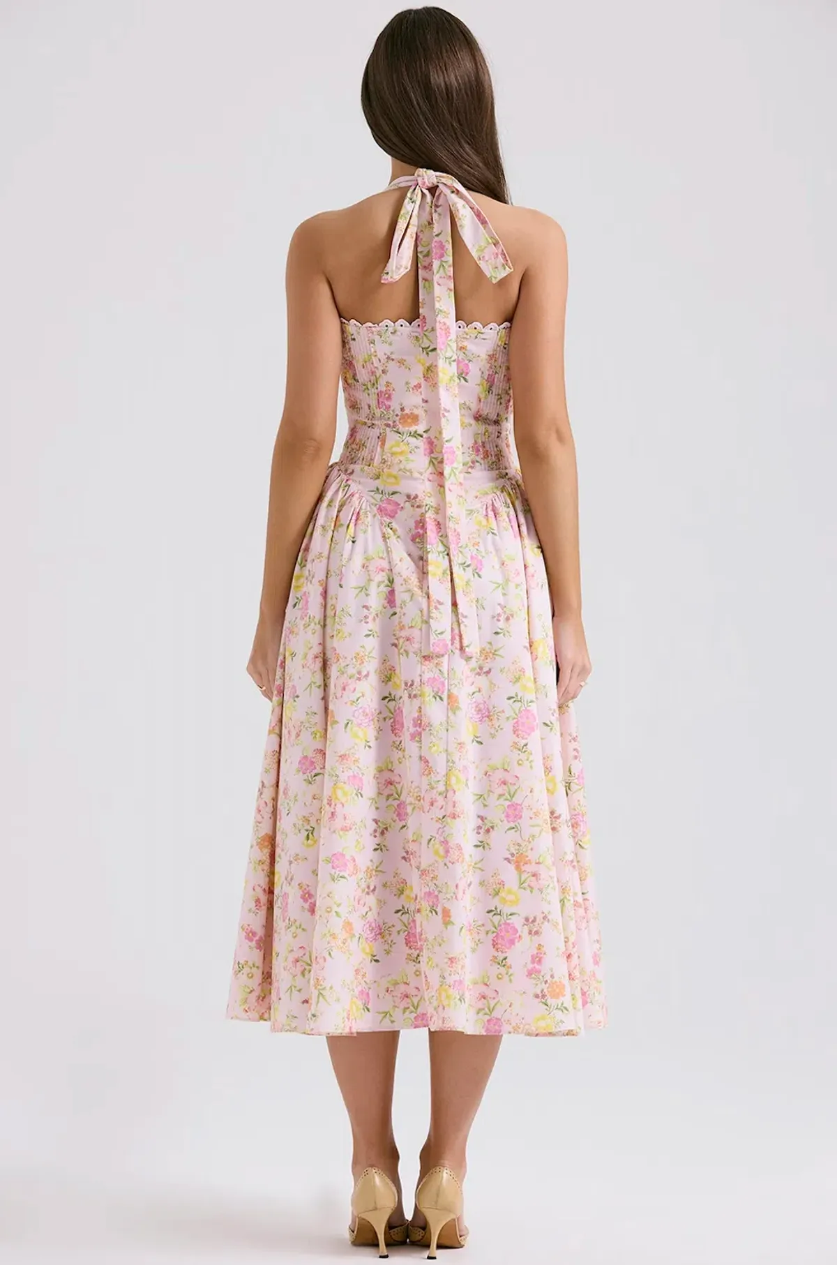 House of CB Adabella Halter Midi Sundress Meadow Print Size L / AU 14 - Image 4