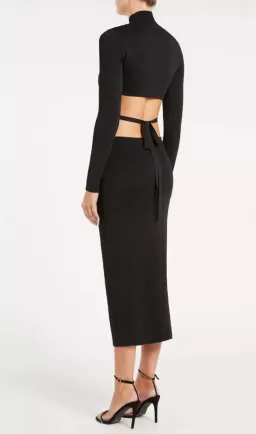 Rebecca Vallance Brianna Cutout Midi Dress Black Size S / Size AU 8 for rent on The Volte - image 2