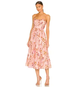 Zimmermann Rosa Laced Picnic Dress Pink Floral Size AU 10 for rent on The Volte - image 1
