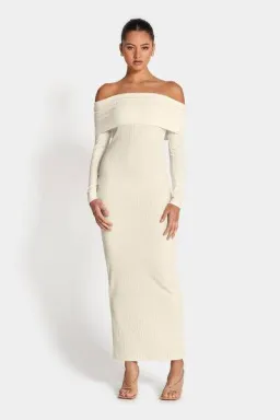 Sofia the Label Gia off the Shoulder Dress Cream Size 10 for rent on The Volte - image 4