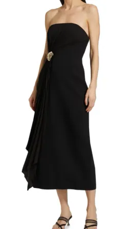 Acler Whitnell Bandeau Midi Black Dress Size AU 8 for rent on The Volte - image 1