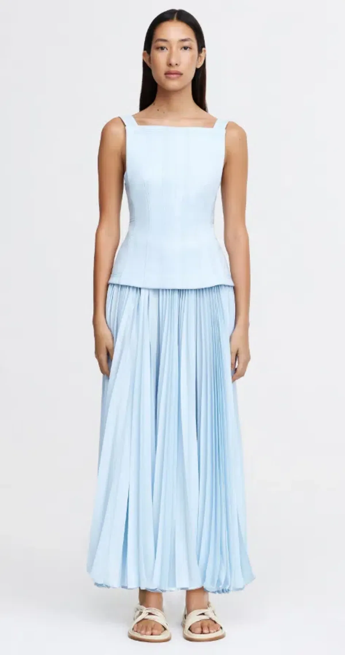 Acler Hollinshill Maxi Dress Baby Blue Size 16 for rent on The Volte - main image