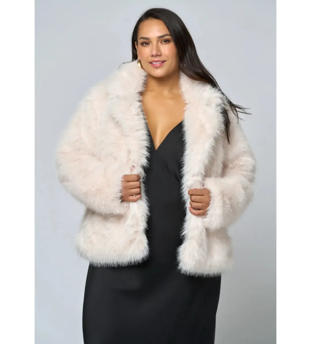 Curve Project Seductive Charm Fur Coat Pink Dusk Size AU 22 for rent on The Volte - main image