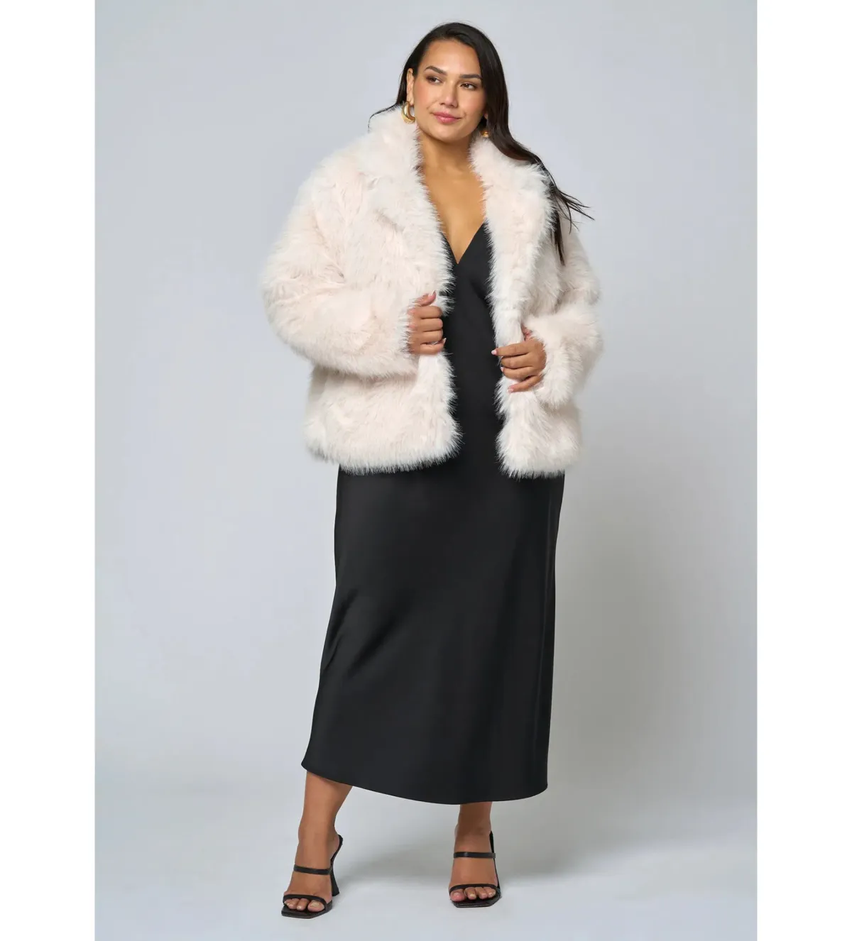 Curve Project Seductive Charm Fur Coat Pink Dusk Size AU 22 for rent on The Volte - main image