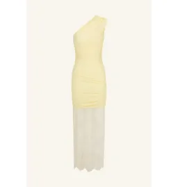 Shona Joy Martine Lace Gathered Dress Sherbet Yellow Size AU 8 for rent on The Volte - image 4