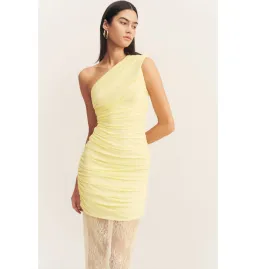Shona Joy Martine Lace Gathered Dress Sherbet Yellow Size AU 8 for rent on The Volte - image 2