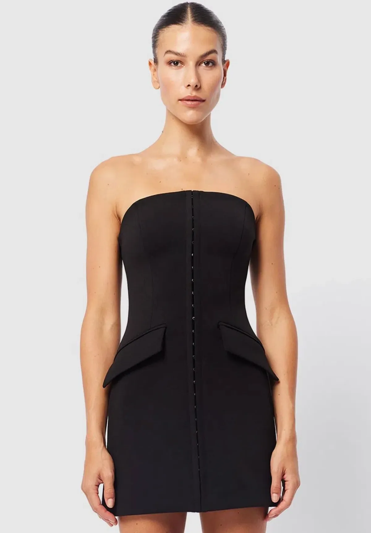 Mossman Linear Mini Dress Black Size 8 - Image 3
