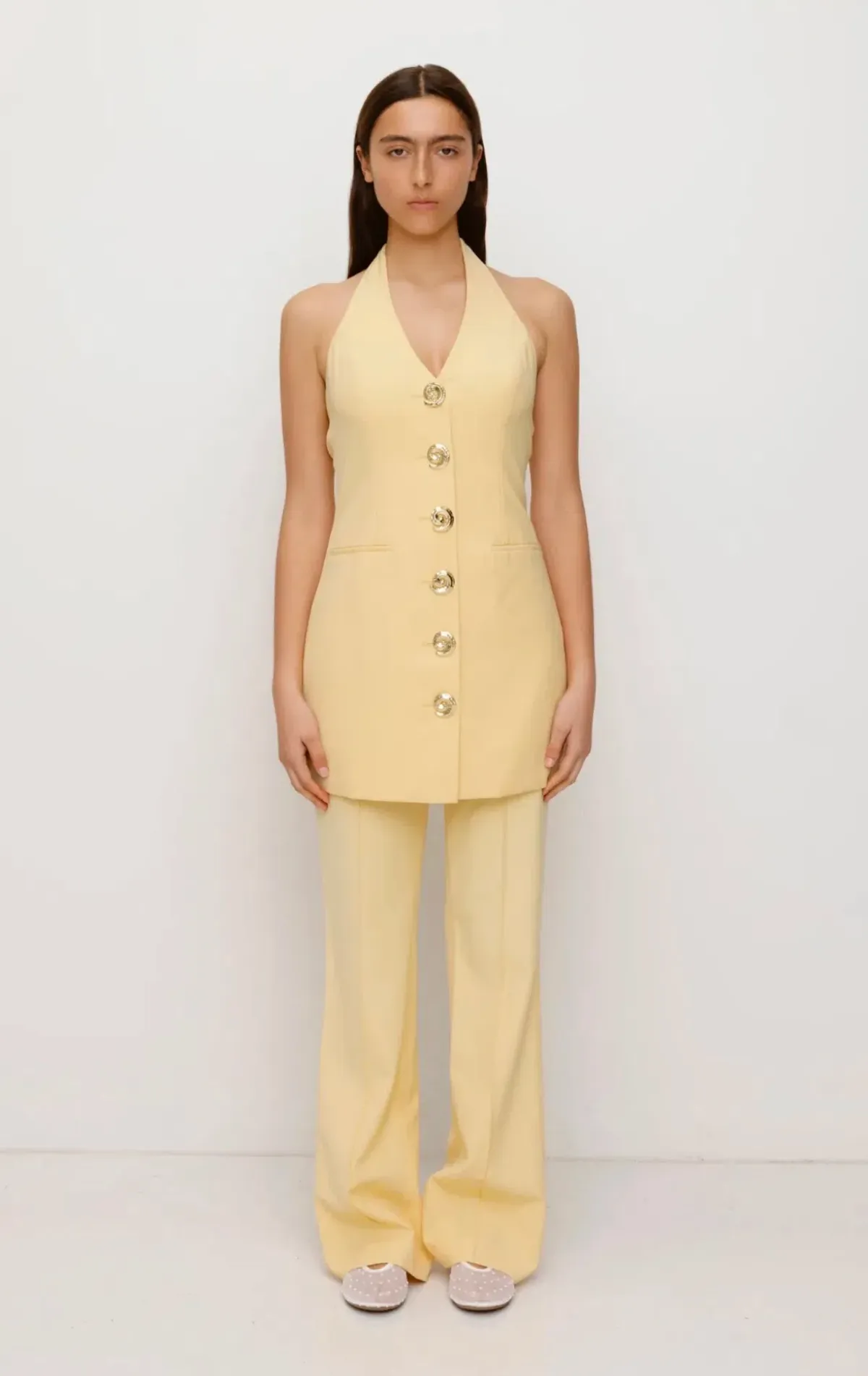 Irida Vest Dress Butter Yellow - Image 1