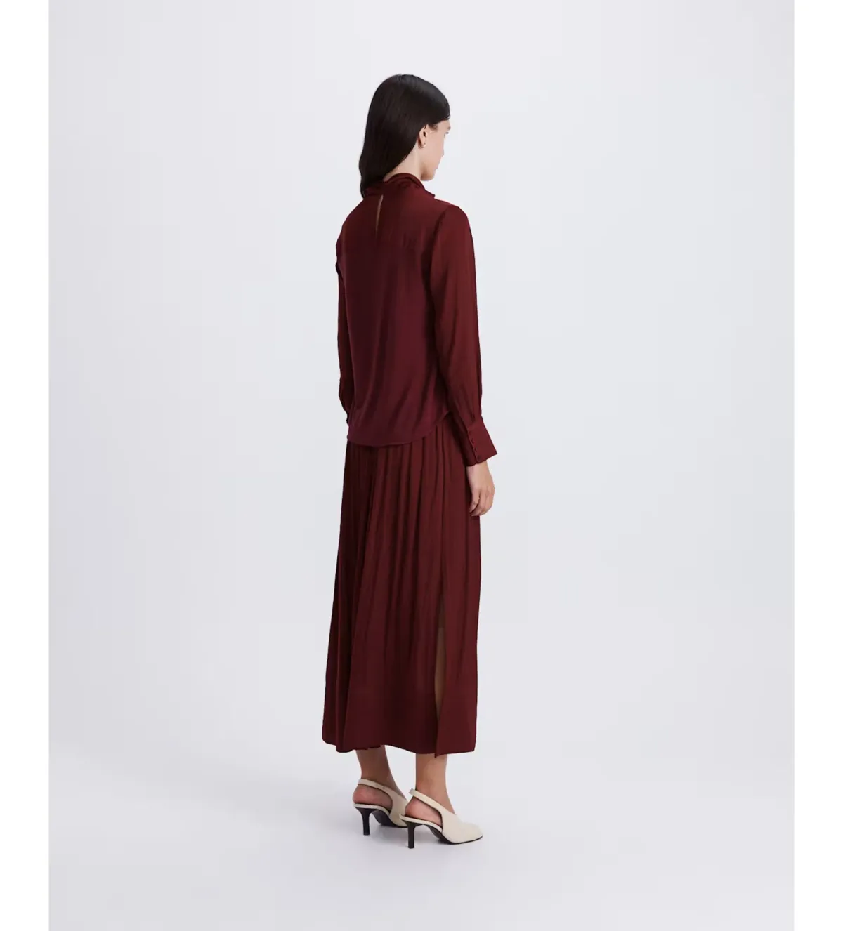 Saba Lillian Long Sleeve Drape Neck Top Berry Size XXS/AU 6 - Image 3