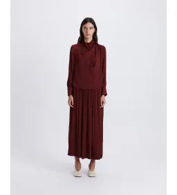 Saba Lillian Long Sleeve Drape Neck Top Berry Size XXS/AU 6 for rent on The Volte - image 1