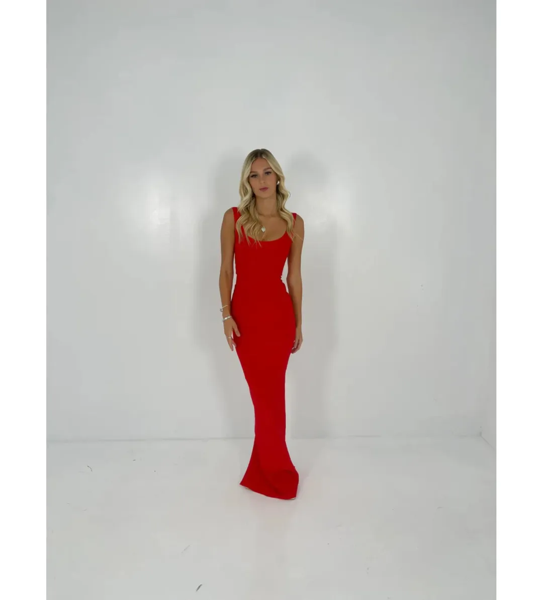 Herve Leger Round Neck Bandage Gown Red Size S/AU 8 for rent on The Volte - main image