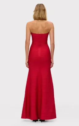 Herve Leger The Sara Maxi Gown Lisptick Red Size XS / Size AU 6 for rent on The Volte - image 5