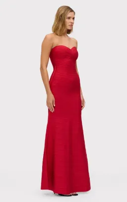 Herve Leger The Sara Maxi Gown Lisptick Red Size S / Size AU 8 for rent on The Volte - image 3