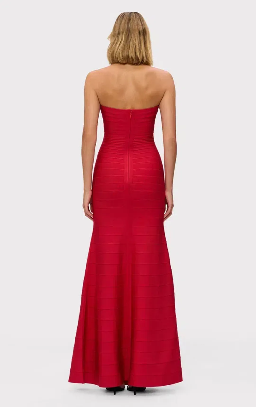 Herve Leger The Sara Maxi Gown Lisptick Red Size S / Size AU 8 for rent on The Volte - main image