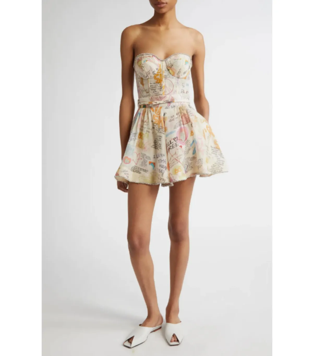 Zimmermann Crush Paneled Bodice and Shorts Set in Dear Diary Print Size 0 / AU 8 for rent on The Volte - main image