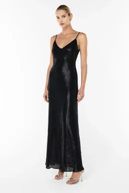 Manning Cartell High Voltage Slip Maxi Dress Black Size 10 for rent on The Volte - image 1