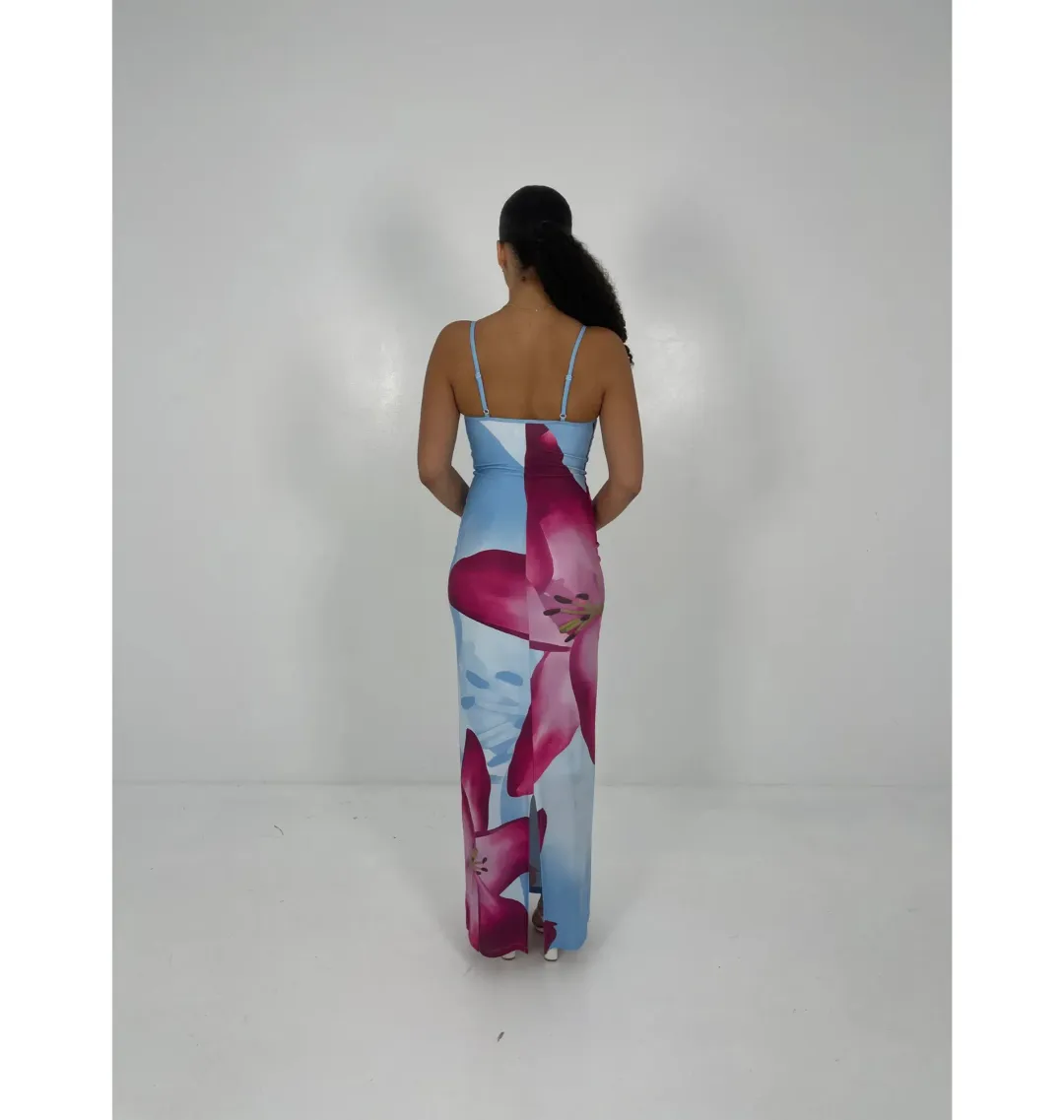 With Harper Lu Sky Lily Slip Maxi Dress Floral Size XS / AU 6 for rent on The Volte - main image