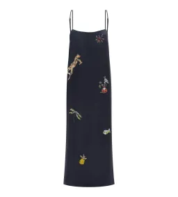 Alemais Fontaine Slip Midi Dress in Navy Size 6 for rent on The Volte - image 4