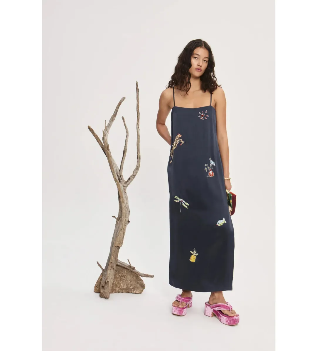 Alemais Fontaine Slip Midi Dress in Navy Size 6 for rent on The Volte - main image