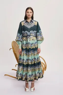Alemais Madalena Shirtdress Multi Print Size 10 for rent on The Volte - image 1