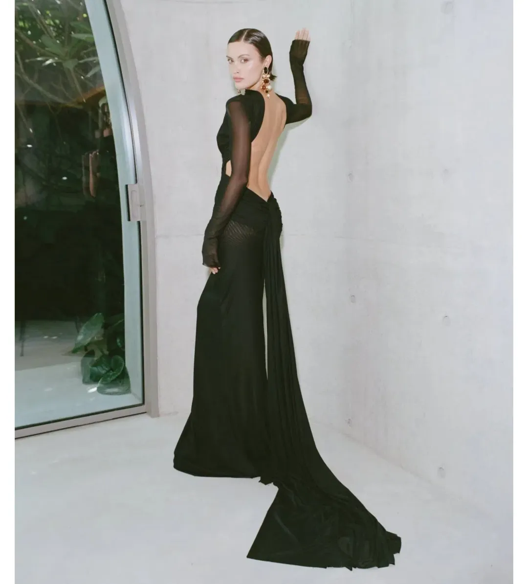 Effie Kats Monaco Gown in Black Size 8 for rent on The Volte - main image