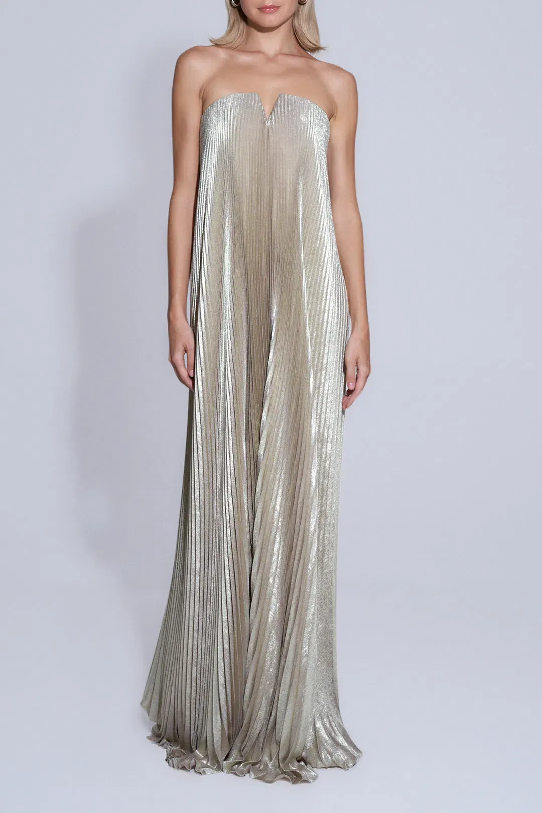 L'Idee Black Tie Gown Gold Shimmer Size 12 for rent on The Volte - main image