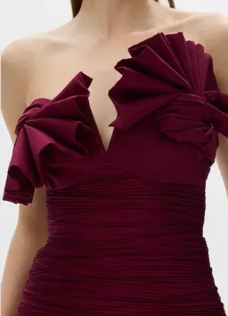 Rachel Gilbert Jensen Maxi Dress Merlot Size 8 for rent on The Volte - image 6