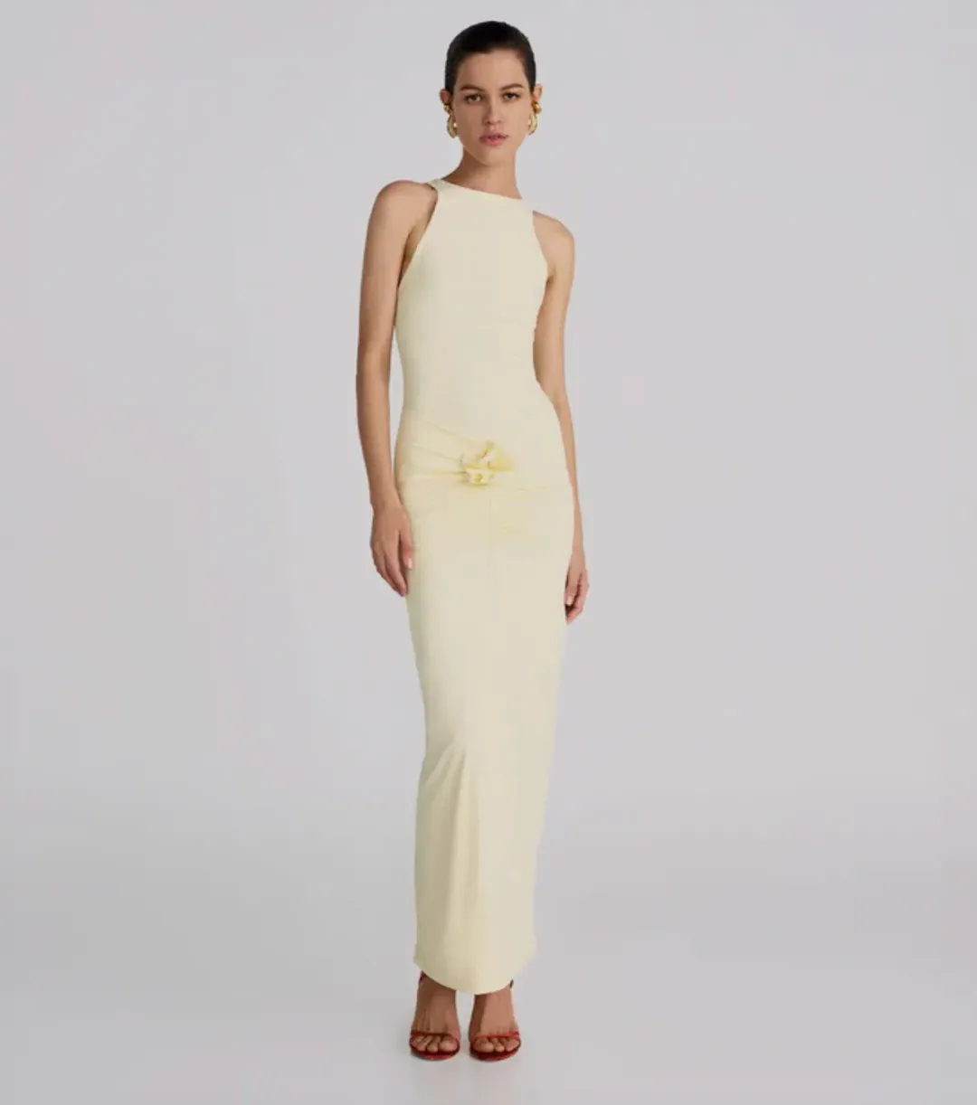 Maygel Coronel Vanilla Alquimia Midi Dress Yellow Size 6/XS for rent on The Volte - main image