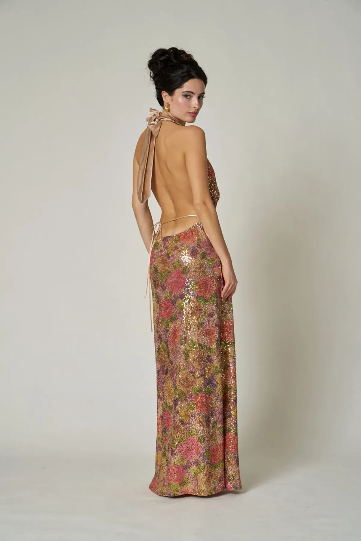 Fait Par Foutch Liana Maxi Dress Fleur Print Sequin Size M / AU 10 - Image 3